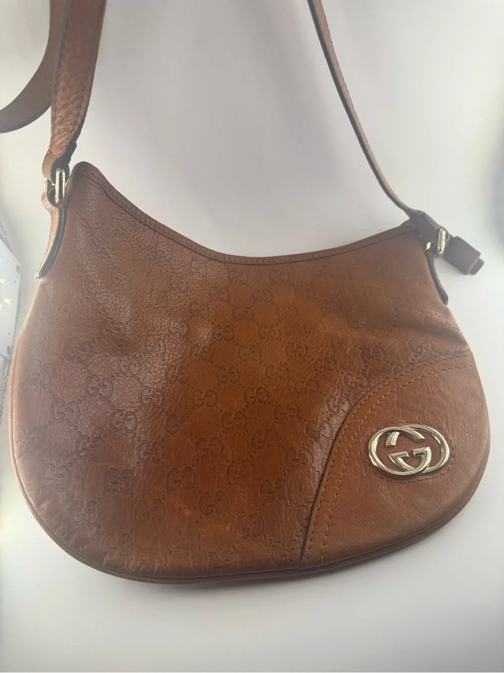 Gucci Bag Guccissima Leather Hobo GG Monogram Shoulder Bag Vintage Y2K Italy - Picture 2 of 14